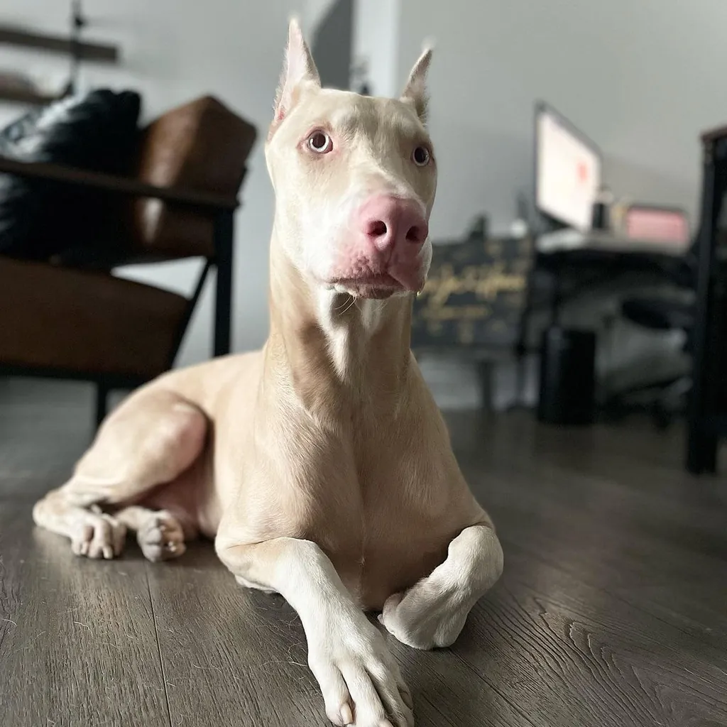 Macho Dóberman Albino
